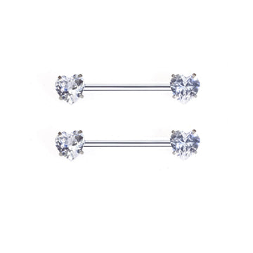 Anelli per capezzoli a cuore con diamanti oro e argento titanio 2 pezzi bilancieri per piercing ai capezzoli 16G