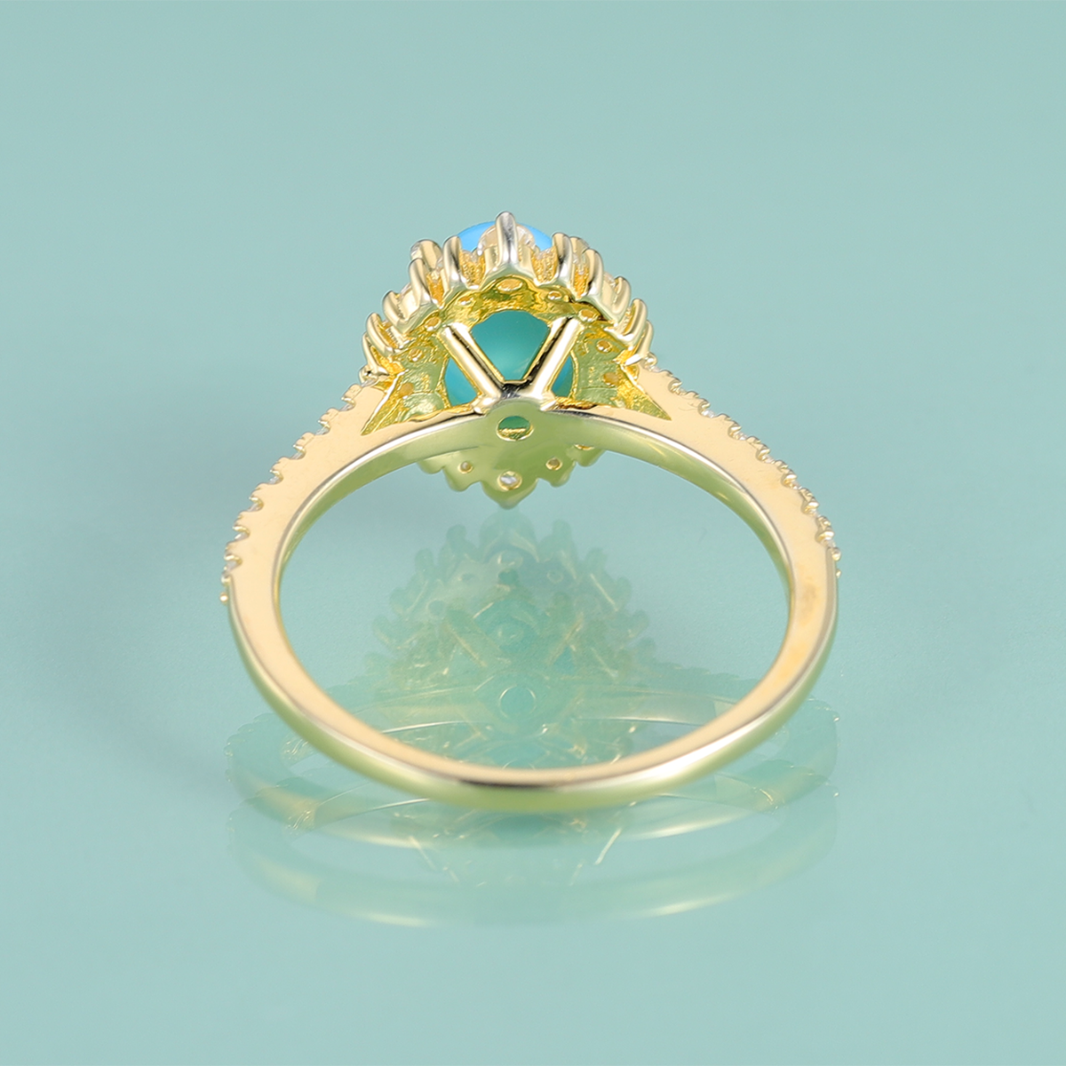 Gold turquoise ring Kate Middleton Princess Diana ring Rosery Poetry