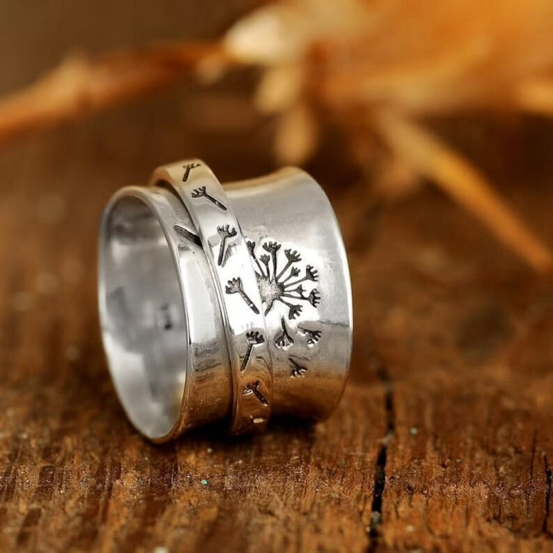 Dandelion spinner ring anti-anxiety ring Rosery Poetry