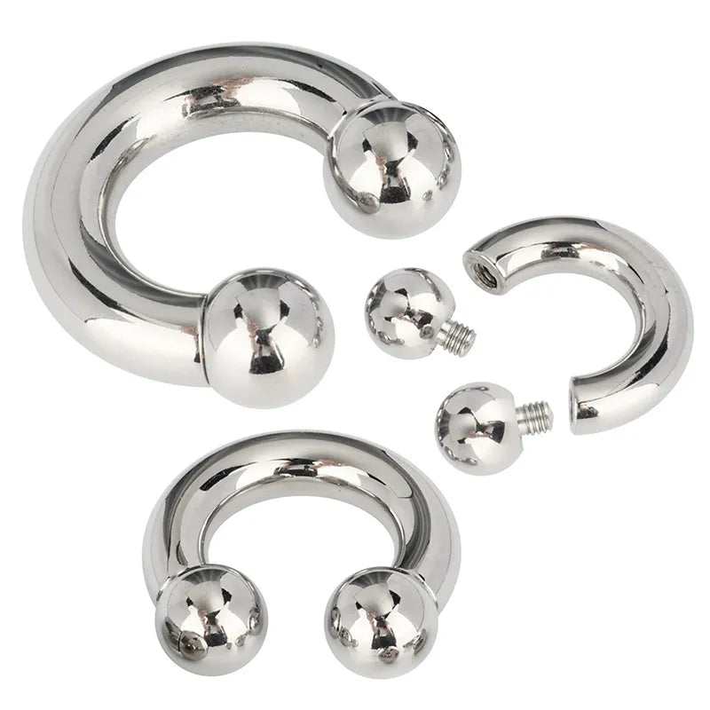 Large gauge septum piercing horseshoe barbells titanium large gauge earring 0G 2G 4G 6G 8G Ashley Piercing Jewelry
