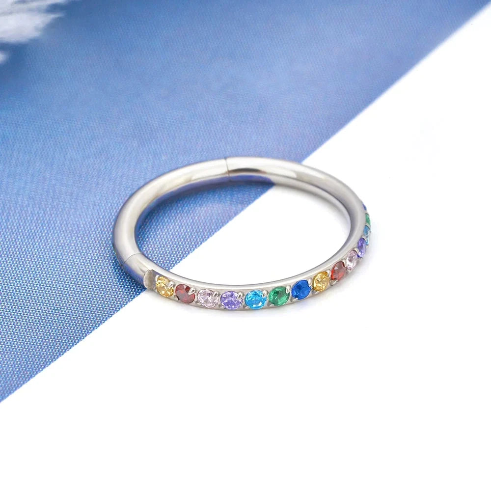 Cute Rook Loop Gold rook piercing cute rook piercing 16G with colorful CZ titanium hi