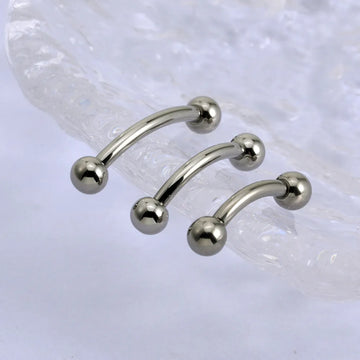 Curved barbell piercing ASTM F136 implant-grade titanium internally threaded Ashley Piercing Jewelry