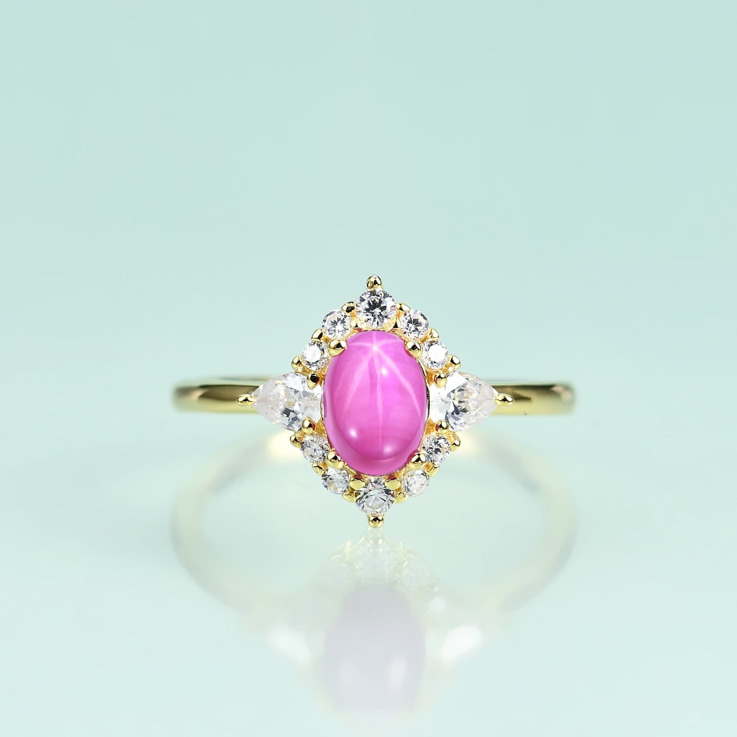 Art Deco Pink Star Sapphire and Diamond Ring 4.88 Carat 18K For Sale at  1stDibs | pink star sapphire ring, star sapphire pink