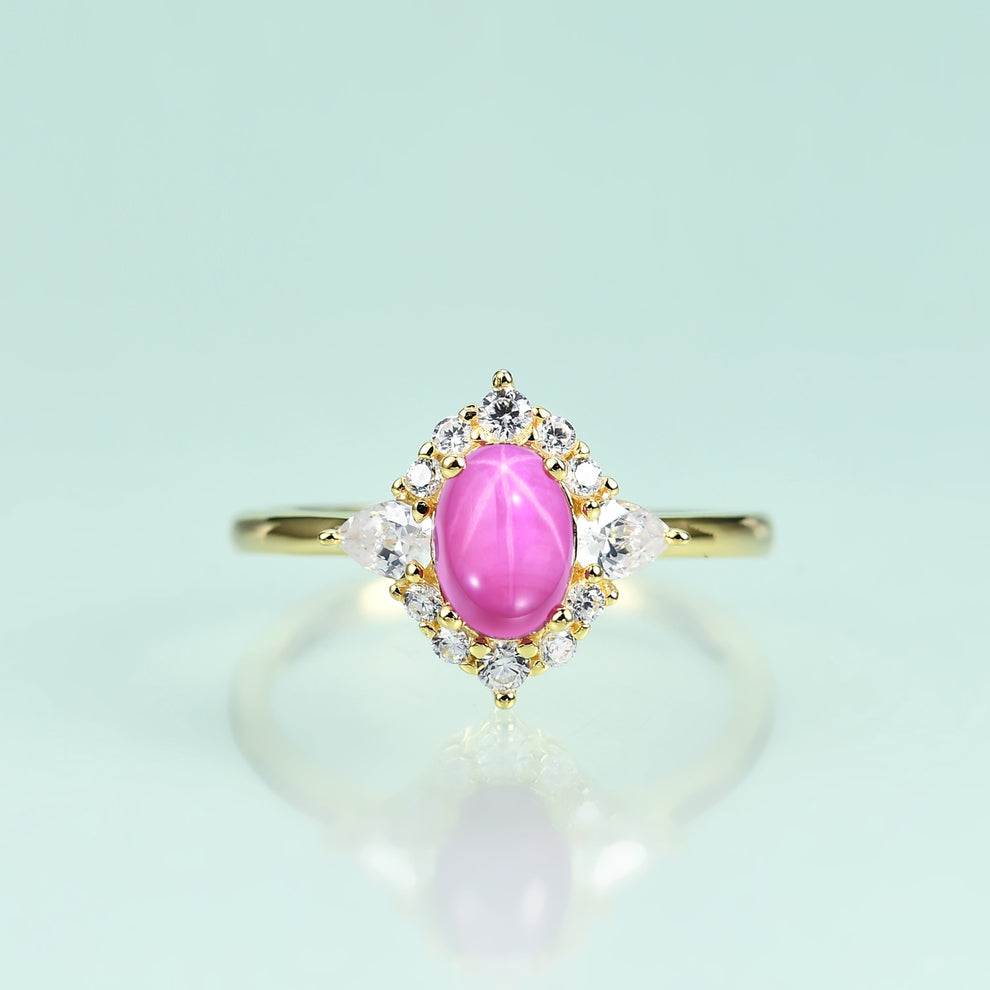 Star ruby ring pink star ruby engagement ring