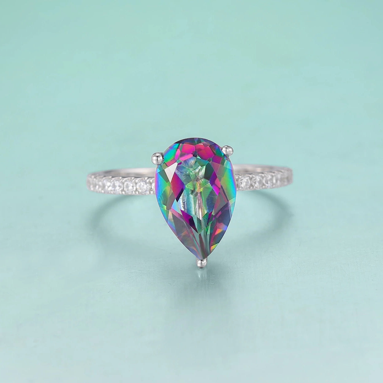 Rainbow quartz ring with a natural rainbow quartz stone Rosery Poetry