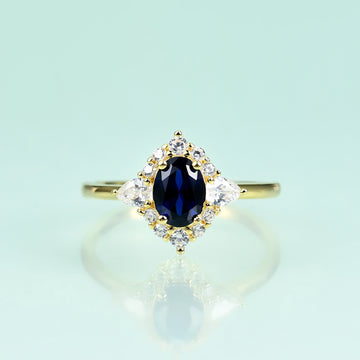 Anillo de tanzanita de oro con diamantes anillo de tanzanita azul plata de primera ley