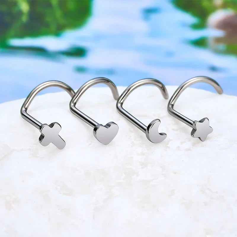 Orecchini Piercing Per Cartilagine - Acciaio Chirurgico 316L - 16G - Filettati Internamente - Per Helix, Trago, Conch - Foto 3