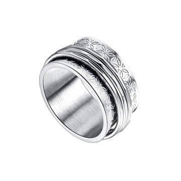 Stainless steel spinner ring butterfly Rosery Poetry