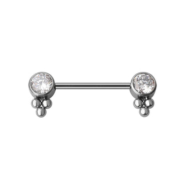 Implant-grade titanium nipple bar 14G 1 piece Ashley Piercing Jewelry
