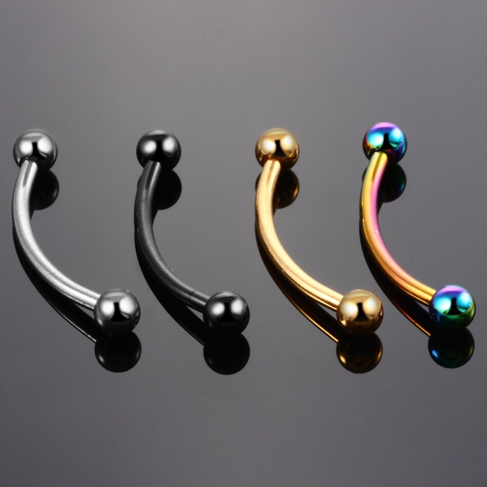 Snake Eyes Piercing Jewelry Curved Barbell 16G Implant Grade Titanium Ashley Piercing Jewelry