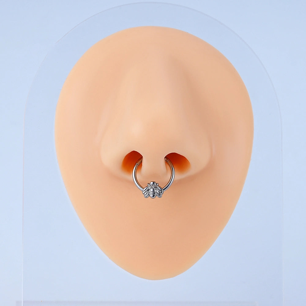 Lot De 10 Anneaux De Septum Or Avec Zirconium - Piercings Nez Papillon Cœur Étoile Lune