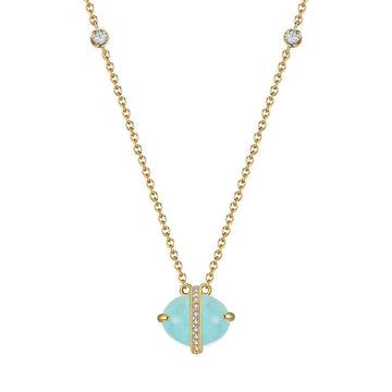 Aquamarine pendant necklace oval