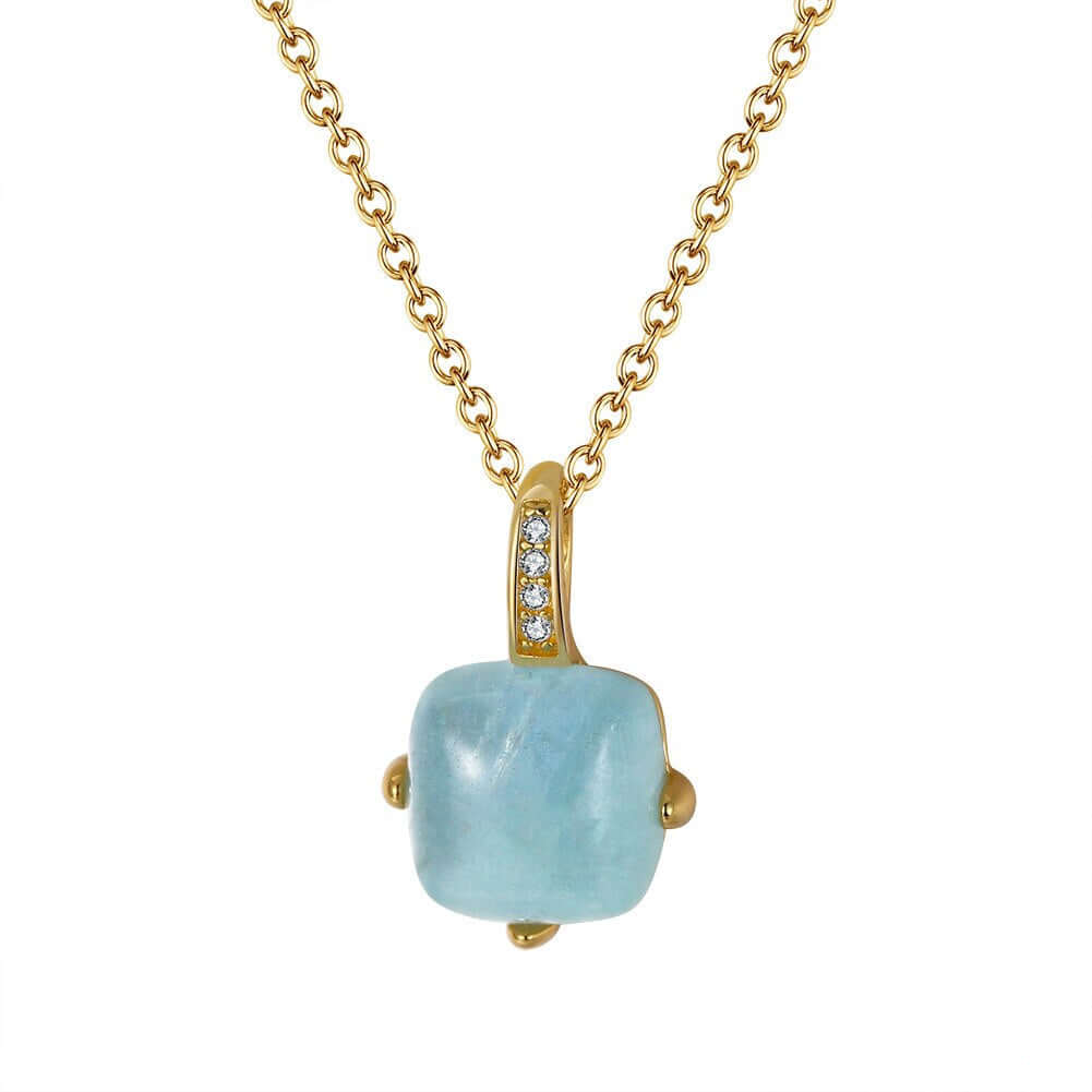 Aquamarine pendant necklace thejoue
