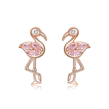Rosegold flamingo earrings
