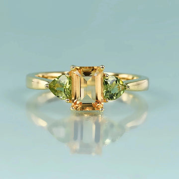 Citrine ring with peridot Rosery Poetry