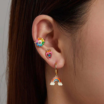 Colorful rainbow earring thejoue