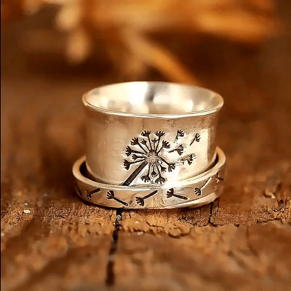 Dandelion spinner ring anti-anxiety ring Rosery Poetry