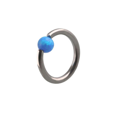 Anello setto opale 16G con anello perlina prigioniera rotonda bianco blu rosso opale piercing al naso da 8 mm