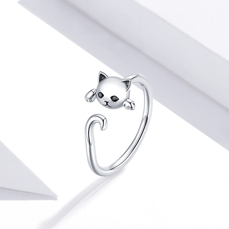 Pretty silver cat ring DejaChic