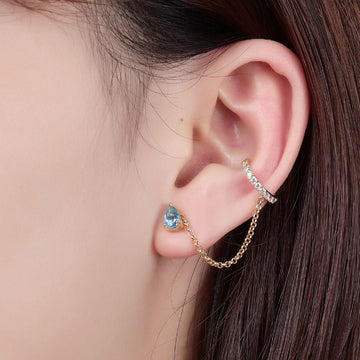 Swiss blue topaz earrings DejaChic