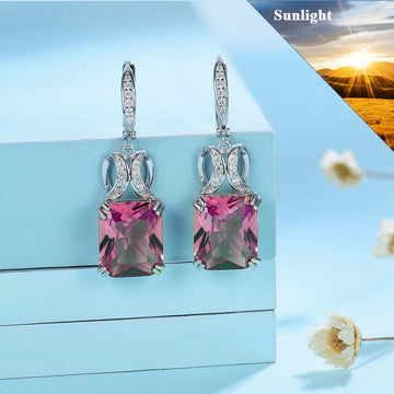 Zultanite drop earrings rectangle QISU